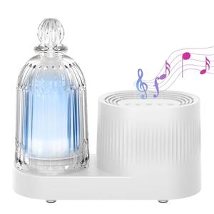 Smartwell Essential Oil Diffuser with Bluetooth Speaker, Cool Mist Humidifier with 7 Colors Lights Changing, Auto-Off Feature for Large Room Home Office 400ml