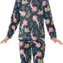 Axolotl Pajama Sets Long Sleeve Underwear Sleeve Pjs Outfits Dark Plain Sleepwear Pajamas 2pcs Set, Size 4T
