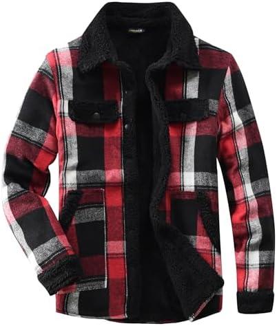Fozexi Women's Sherpa Lined Jackets Sherpa Turn-Down Collar Warm Winter Fleece Flannel Jacket for Women Trendy Red X-Small 