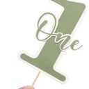 Green 1st Birthday Decoration Set - Wild One Tassel High Chair Banner,Green Forest Theme Cake Topper,Jungle Safari First Birthday Hat,Nature Party Decoration Photo Props