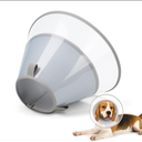 Joypig Dog Cone Collar with Soft Pad, Transparent Elizabeth Recovery Collar for Large, Medium, Small Dogs to Stop Licking, Pet Head Cone Alternative After Surgery, Neutering, Injury (M)