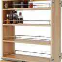 Pull Out Spice Rack Organizer for Cabinet (8" W x 22.3" D x 25.2" H), Sliding Spice Rack for Kitchen Cabinet, Wood Pull Out Cabinet Organizer for Multi-Use