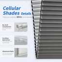 35''W x 48''H No Drill Cellular Shades, Blackout, Lavender Grey