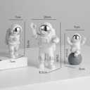 LUOZZY 3Pcs Astronaut Figurines Cake Topper Mini Astronaut Toys Space Cake Topper Spaceman Statues for Home Desktop Space Theme Party Decorations (Sliver)
