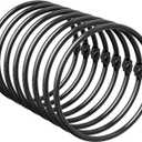 Bathway Shower Curtain Rings, Bathway Shower Curtain Hooks, Black Shower Curtain Rings Rust Proof, Anti-Drop Shower Rings for Curtain, Shower Hooks for Shower Curtain Rod Bathroom Curtain Rings