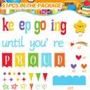 2 x Konsait Classroom Bulletin Board Decorations, 61Pcs Keep Going Inspirational Words Cutouts Positive Bulletin Board Set for School, Office and Home