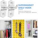 PRETYZOOM 10 Pcs Metal Pegboard Hooks 2.36In Wall Storage Hooks for Pegboard Tool Holders Organizer Garage Workshop Office Display