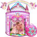 Toys for Girls,Large Kids Tent Toddler Girl Toys,Foldable Tent for Kids with Carry Bag Indoor Playhouses,Princess Toys for 3-12 Year Old Girl Castle Playhouse Unicorns Gifts for Girls
