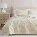 Martha Stewart - Queen Quilt Set with Shams, Cotton, Reversible