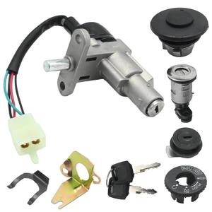 Ignition Switch Lock Cylinder with Key Kit, Ignition Starter Switch Replacement for GY6 49cc 50cc 60cc 72cc 80cc 125cc 150cc 139QMB Chinese Scooter Moped
