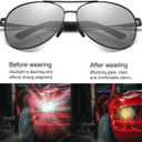 Polarized Photochromic Sports Sunglasses for Men UV-Protection Day & Night Driving Glasses - Al-Mg Metal Ultralight