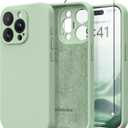 Magnetic for iPhone 15 Pro Max Case, Compatible with MagSafe, [Full Camera Protection][Screen Protector] Silicone Shockproof Protective Phone Case for iPhone 15 Pro Max 6.7", Light Cyan