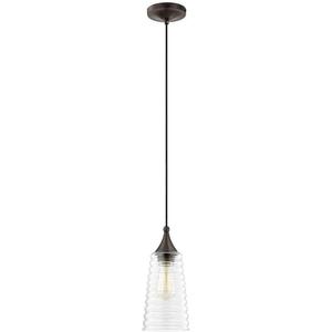 Livex Lighting 40637-92 Contemporary Modern One Light Mini Pendant from Art Glass Mini Pendants Collection in Bronze/Dark Finish,