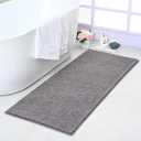 Noahas Bath Rugs 24'' x 16'' Bathroom Rug, Soft Luxury Chenille Bathroom Mats, Non-Slip and Absorbent Throw Rugs for Bath Tub, Plush Microfiber Shower Rug Machine Washable Floor Carpet, Grey
