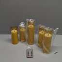 kakoya Flameless LED Candles with Timer 5 Pc Flickering Flameless Candles for Romantic Ambiance and Home Decoration Stable Acrylic Shell,with Embedded Star String，Battery Operated Candles（Gold）