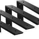 WINKER Countertop Support Bracket 4 Pack Heavy Duty Hidden L Bracket 16" x 6" x 2 1/2" Metal Corbels for Quartz/Granite/Wood/Concrete/Laminate Countertops, Black