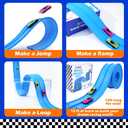 Flexible Race Track Toys for Kids: 15 Ft Flex Race Car Ramp Track with Suction Cups - Rolls Up Portable DIY Racetrack Compatible with Diecast 1/64th Cars Model - Birthday Gifts for Boys Girls Ages 3+, Medium