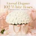 102 PCS White Roses Artificial Flowers