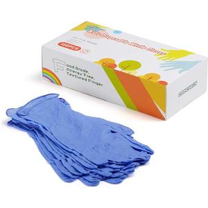 Kids Disposable Nitrile Gloves for 7-14 Years - Latex Free, Powder Free - for Crafting, Painting, Cooking, Cleaning -100 PCS