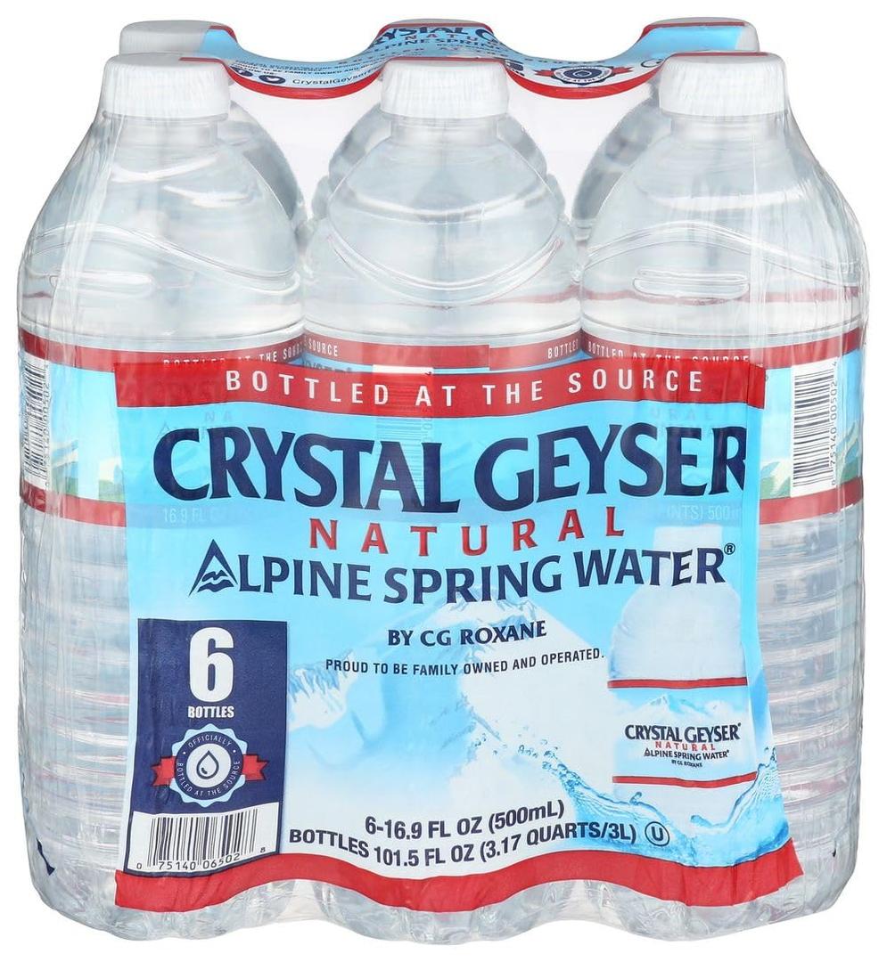Crystal Geyser, Natural Alpine Spring Water, 16.9 Fl Oz (pack of 6)