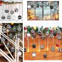 Chuangdi 24 Pcs Christmas Ball Ornaments for Tree Black and White Tree Decorations Modern Striped Swirl Polka Dots Hanging Ball 2.36'' Plastic Balls for Holiday Hanging Decor (Mixed Print)