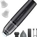 Handheld Vacuum Cordless, Car Vacuum Cleaner Portable with HEPA Filter, 2 Suction Modes, Mini Hand Held Vacuum Rechargeable for Car, Home, Pet Hair, Office, Keyboards(Black)