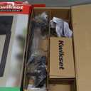 Kwikset San Clemente Front Door Handle No Lock, Entry Handleset Exterior with Interior Reversible Handed Lever, Non-Locking, Matte Black, Deadbolt Not Included, with Microban Protection