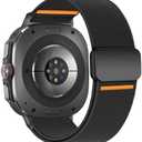 BXUXOHS Magnetic Elastic Bands Compatible with Samsung Galaxy Watch Ultra Band 47mm,Rugged Soft Fabric Strap Stretchy Nylon Sport Wristband for Galaxy Watch Ultra (2025/2024) for Women/Men