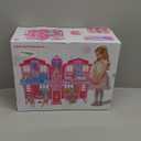 Dreamy Doll House, Dollhouse Playhouse with Large Rooms & Big Furnitures, Including Elevator, Foldable Dolls House Toys Gifts for Girls Kids Ages 3+