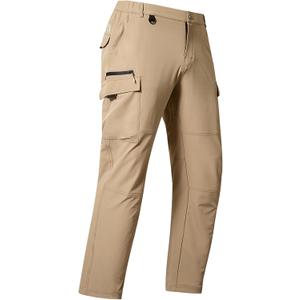NORTHYARD Men's Cargo Hiking Pants Lightweight Quick Dry Outdoor Fishing Travel Active Sweatpants with Multi Pockets Khaki 2XL