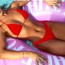 OZICERD 2 Piece Bikini Sets for Women Halter Triangle Bikini Tops Brazilian String Swimsuit Full Coverage Bottom Bathing Suit, Small