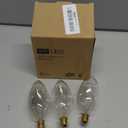 Satco S3360 120V Candelabra Base 15-Watt F10 Flame Bulb, Clear, Pack of 3