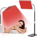Red Light Therapy for Body, Infrared Light Therapy Panel Lamp with Stand, 660nm and 850nm Near Infrared LED Red Lights Therapy Device at Home for Face and Body (Black)