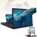 2026 New Big Screen Phone Magnifier,3D HD Screen Expander,Foldable Phones Stand with Movie Screens Amplifier,Mobile Phone Magnifier Projector for Movies&Gaming,Compatible with All Smartphone(14 in)