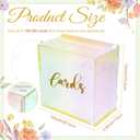 OurWarm Iridescent Acrylic Wedding Card Box with String Light, DIY Gift Card Box for Wedding Reception, Wedding Envelope Money Card Boxes Holder for Party Graduation Baby Shower Birthday Decorations