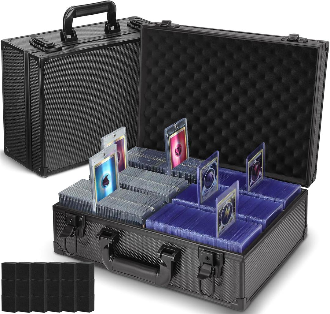 JoyHood Top Loaders Storage Box with Key Lock - Holds up to 600+ Top loaders or 130+ 35pt One Touch, Trading Card Case Sports Card Storage Box, Not for Graded Card