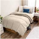 Bedsure Comforter Duvet Insert - Quilted Comforters Twin XL Size, All Season Duvet, Gentle Soft Down Alternative Bedding, with 8 Tabs, Gifts for Women/Men, Beige, Twin XL 92 x 68 Inches Pack of 2