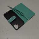 Varikke for iPhone 16 Plus Wallet Case Detachable with RFID Blocking Card Holder for Women, Glitter Leather Strap Strong Magnetic Flip Wallet Removable Phone Case for iPhone 16 Plus 6.7", Mint