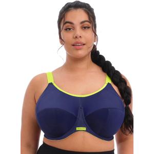 Elomi Womens Energise Sports Bra: High Impact Support. Non-Compression Design, Racerback Option. UK Sizes D-k, Us Sizes D-o (32GG, Navy)