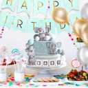 28 Pcs Elephant Cake Topper Balls Cake Decorations DIY Cake Topper for Boy Girl Birthday Party Decorations (Blue)