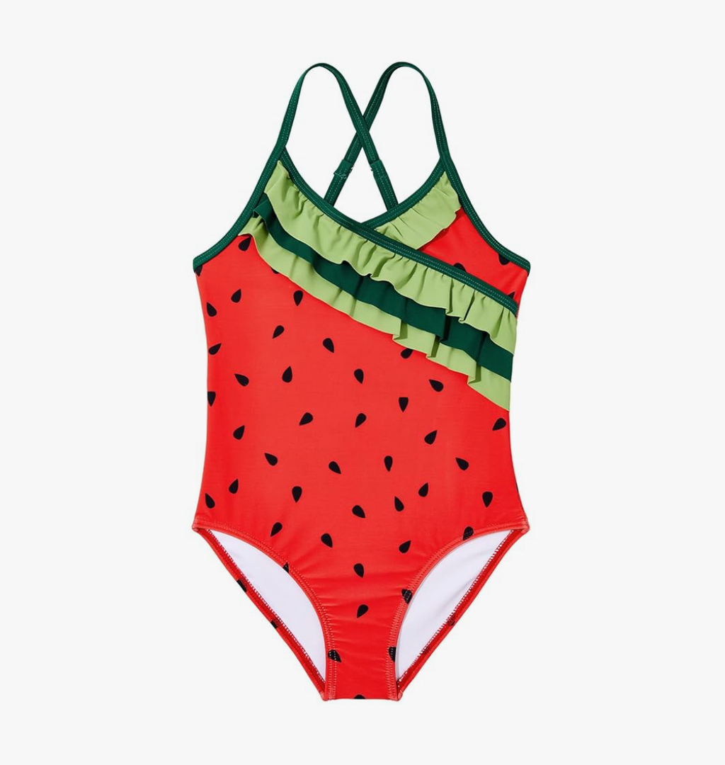 Zando Toddler Swimsuit One Piece Swimsuit Girls Sleeveless Cute Swimwear Quick Dry Bathing Suits Summer Beach Wear 2-10 Years, Size M