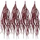 Suncalla 20 Pcs Burgundy 4 Pcs 35" Amaranthus Artificial Flowers