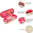 Bioworld Hello Kitty Character Face White Glitter 6" Cosmetic Pouch