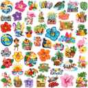 Yuxung 48 Pcs Hawaiian Iron on Patches Hawaii Summer Sea Beach Tropical Flower Embroidery Applique Patch Colorful Sewing Patches for Backpack,Hats,Clothing,Jackets,Jeans DIY Emblem Accessory