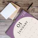 2 x Wall Calendar 2026, 12 Months, 17" x 12" Large Wall Calendar 2026 with Hanger, Thick Paper and Spiral Binding, Vintage Arch Design.