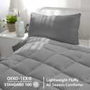 Down Alternative Comforter Queen Size Gray, Duvet Insert Queen 88" x 88"
Queen Bed Quilted Comforter with Corner Tab, Warm, Lightweight, All Season, Plush Siliconized Fiber Filling - Box Stitched