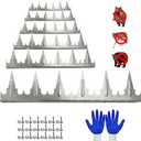 Anti Climbing Decorative Deterrent Fence Metal Spikes Fence Nail (6 Pieces 89 inches) Strong Silver Galvanized Steel Plate to Prevent Bears Coyotes and Thieves from Intruding Protect The Safety of