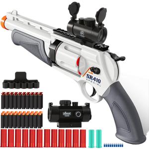 Toy Guns for Boys, Shotgun Foam Blaster, Enhanced Revolver Children Outdoor CS Soft Bullet Toy Rifle, Birthday Xmas Gift for Kids Age 8+ (Grizzly)