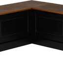 Linon Harris Black and Walnut Backless Kitchen Dining Nook with Hidden Storage Bench Space
