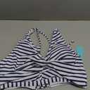 Aqua Eve Women Full Coverage Bikini Top No Bottom Push up Swimsuits Top Sport Bra Bathing Suits Tops (Small, Navy Striped)